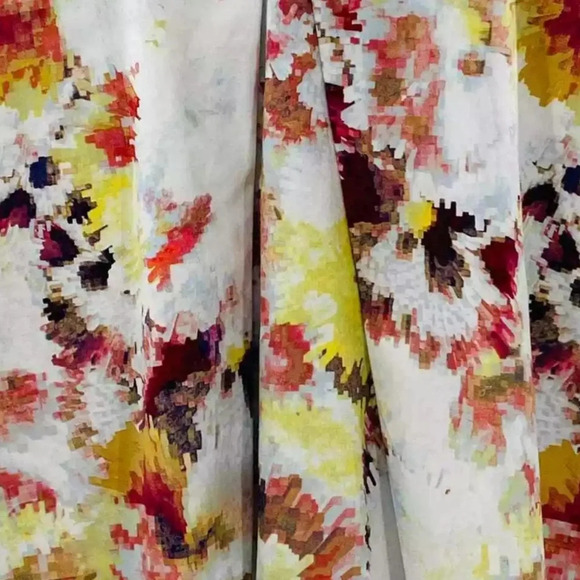 Anthropologie Hunter Bell NYC Kukka Digital Fit & Flare Dress Watercolor Size 6P - Picture 5 of 9